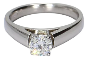 Platinum Cathedral-Style Solitaire Ring - Size 5.75