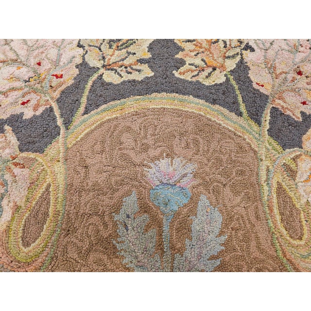 Vintage Hand-Hooked Rug, Floral Pattern, Wool & Cotton, American Folk Art, 3x4 For Sale - Image 13 of 16