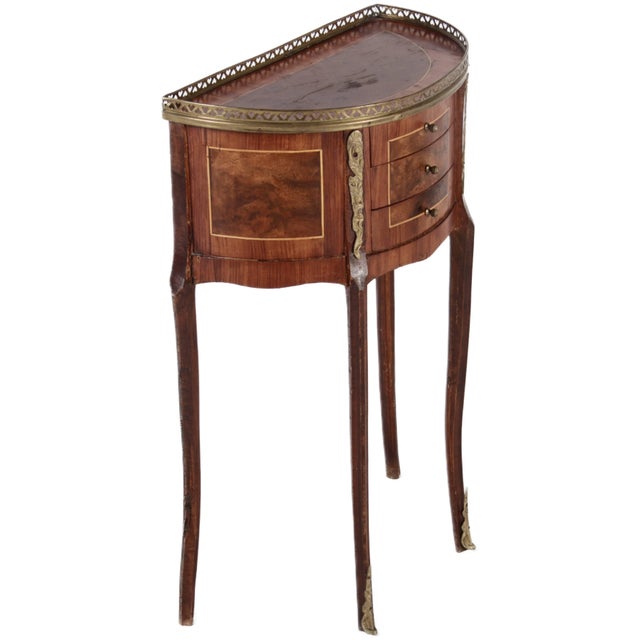 Baroque Small Antique Demilune Chest of Drawers, 1900 For Sale - Image 3 of 18