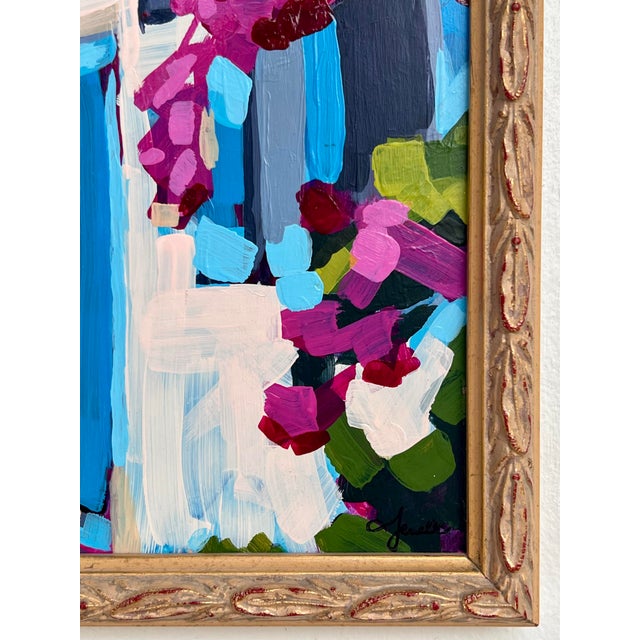 A pretty Santorini streetscape acrylic painting on panel board. This one is by a local Georgia artist signed Jewell. I...