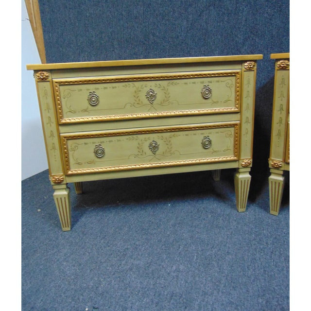 Louis XVI Style Faux Marble Paint Decorated Commodes - a Pair For Sale - Image 4 of 10