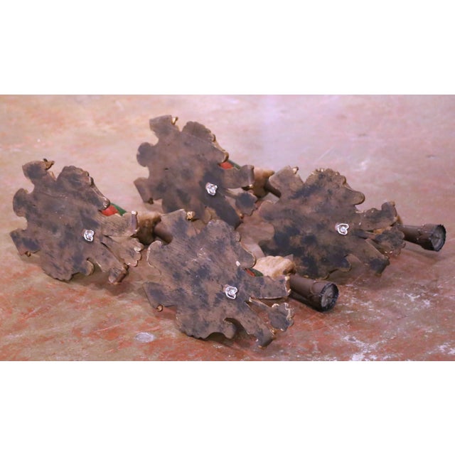 20th Century Italian Carved Polychrome Figural Arm Form Wall Sconces, Set of 4 For Sale - Image 10 of 10