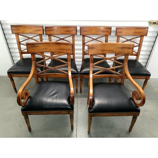 6 Baker Furniture Milling Road Neoclassical Walnut Directoire Dining