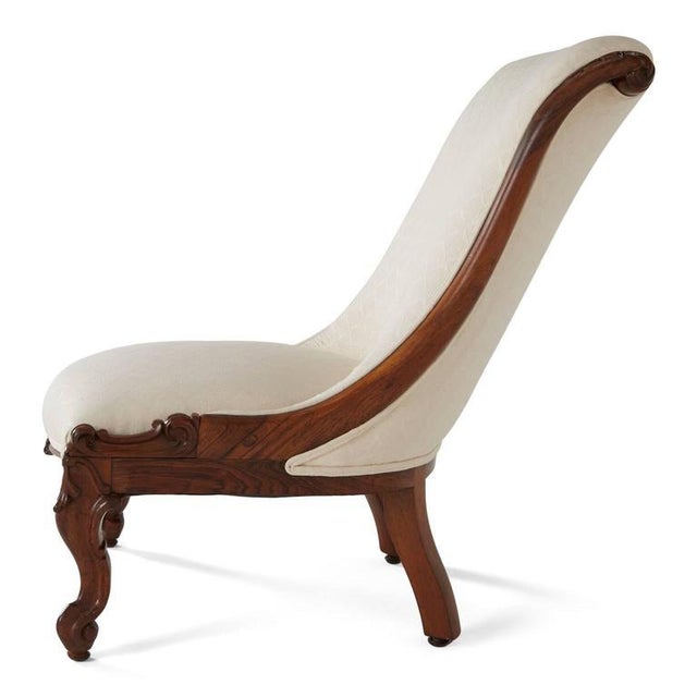 Circa 1860 English Victorian Carved Rosewood Slipper Chair Chairish