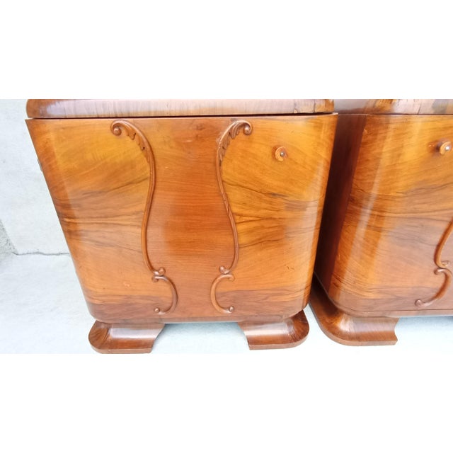 Brown Art Deco Bedside Tables by Jindrich Halabala for Up Závody, 1930s, Set of 2 For Sale - Image 8 of 16