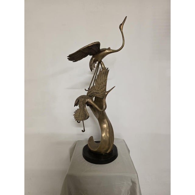 Sculpture Depicting Grey Herons in Flight, 1940s, Brass For Sale - Image 15 of 15