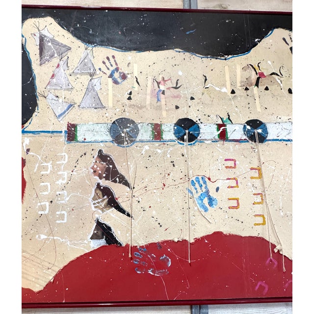 Randy Lee 'White Horse' b. 1951 Untitled, Ceremonial Map with Rawhide Lacing For Sale - Image 15 of 18