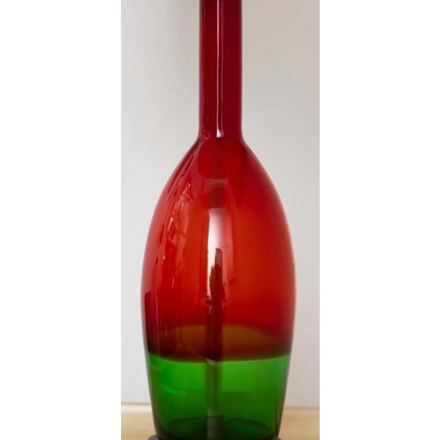 Mid Century Modern Venini Italian Art Glass Bottle Lamp.