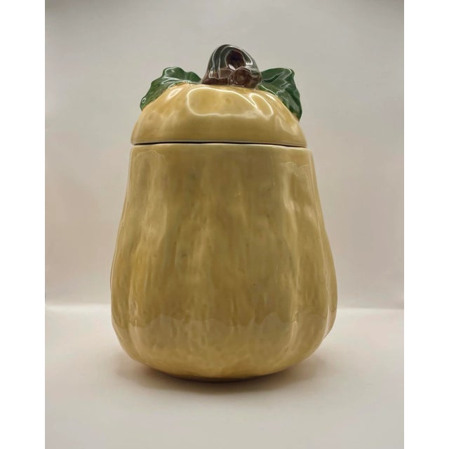 Late 20th Century 1990’s Ceramic Yellow Squash Canister For Sale - Image 5 of 9
