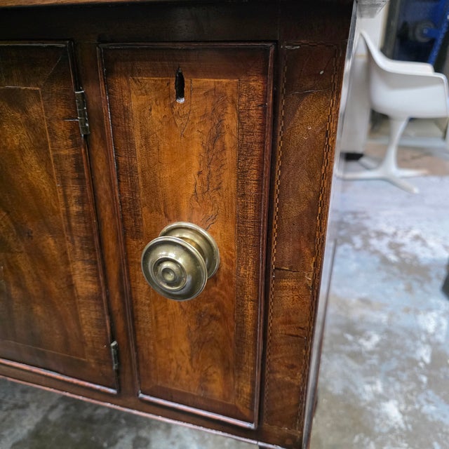 Antique Circa 1795-1810 English George III Flame Mahogany Cabinet Sideboard With Cellarette Drawers For Sale - Image 18 of 18