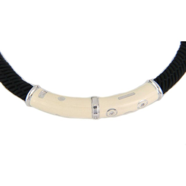 Nouvelle Bague Diamond 18k Gold 925 Silver Enamel Cord Necklace For Sale - Image 4 of 6