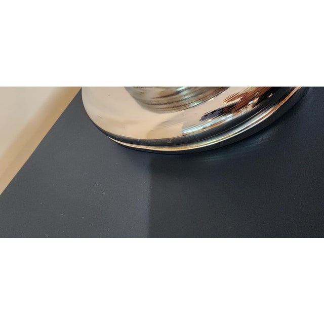 Mid 20th Century Mid-Century Modern Chrome Table Lamps - Tall Stacked Rings - Style of Karl Springer - Set of 2 For Sale - Image 6 of 14