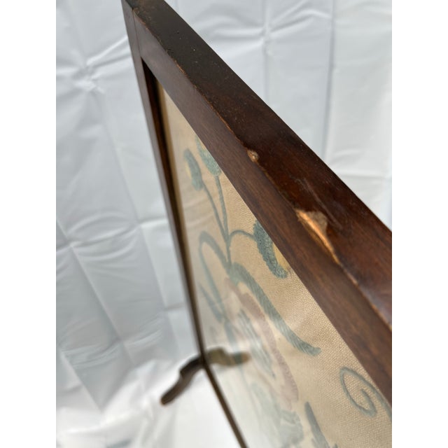 Antique Crewel Work Wood Framed Fire Screen For Sale - Image 12 of 12