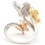 This charming 18k white gold ring setting comes with three darling butterflies that seamlessly connect. Sparkling diamonds...