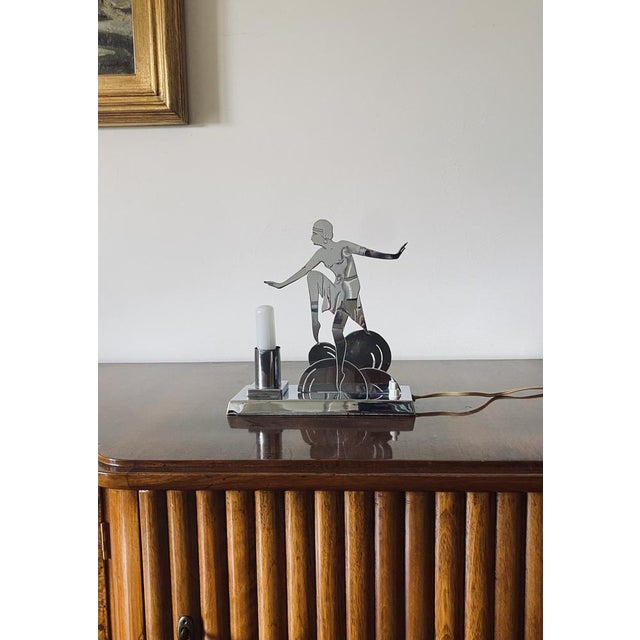 Art Deco Charleston Dancer Cubist Table Lamp from LW Paris, France, 1930s For Sale - Image 14 of 16