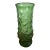 Vintage Green Art Glass Vase Textured Bark Avocado Retro Mid Century Decor For Sale