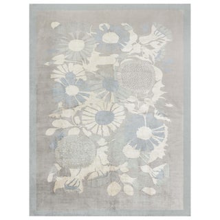 Modern Tibetan 'Lily Design II' Silk Rug by Doris Leslie Blau For Sale