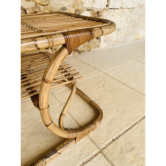 Mid-Century Bamboo and Rattan Coffee Table with Magazine Rack by Tito Agnoli, 1960s For Sale - Image 12 of 18