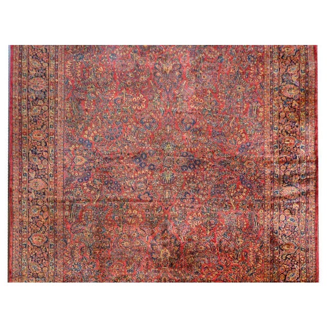 Persian Early 20th Century Sarouk Rug For Sale - Image 3 of 11