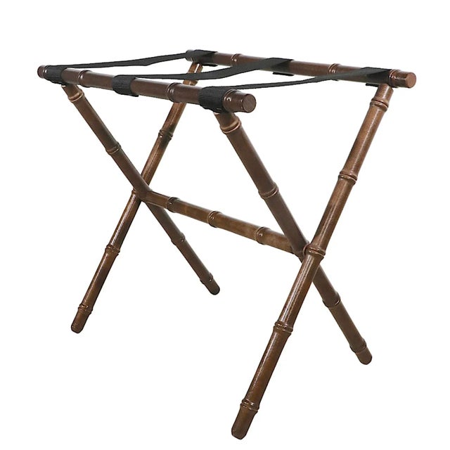 Wood Folding Valet Stand in Bamboo With Strapping Supports For Sale - Image 7 of 10