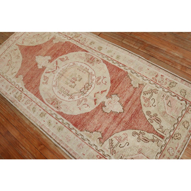 Vintage Zabihi Collection Turkish Oushak Throw Size Runner - 3'5" x 6'9" For Sale - Image 4 of 8