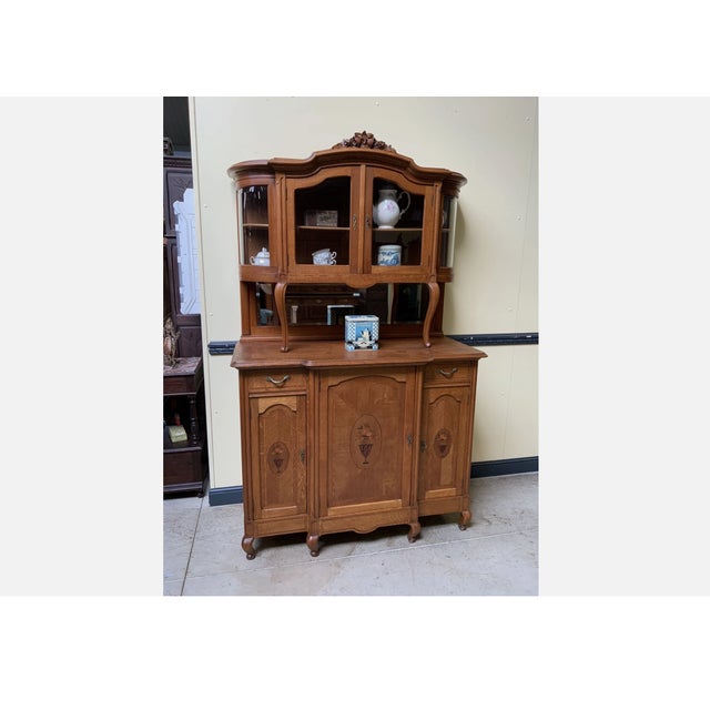 Antique Art Nouveau Parquet Marquetry Buffet, 1920s For Sale - Image 9 of 9