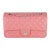 Pink Quilted Lambskin Medium Classic Double Flap Bag For Sale