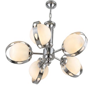 Chrome-Plated Glass Chandelier, 1970s For Sale