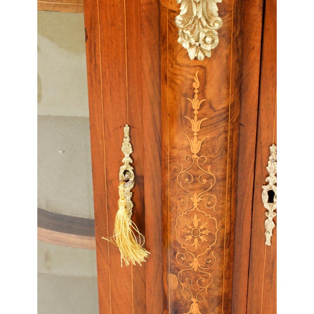 Antique Victorian Serpentine Burr Walnut Marquetry Credenza, 19th Century For Sale - Image 14 of 18
