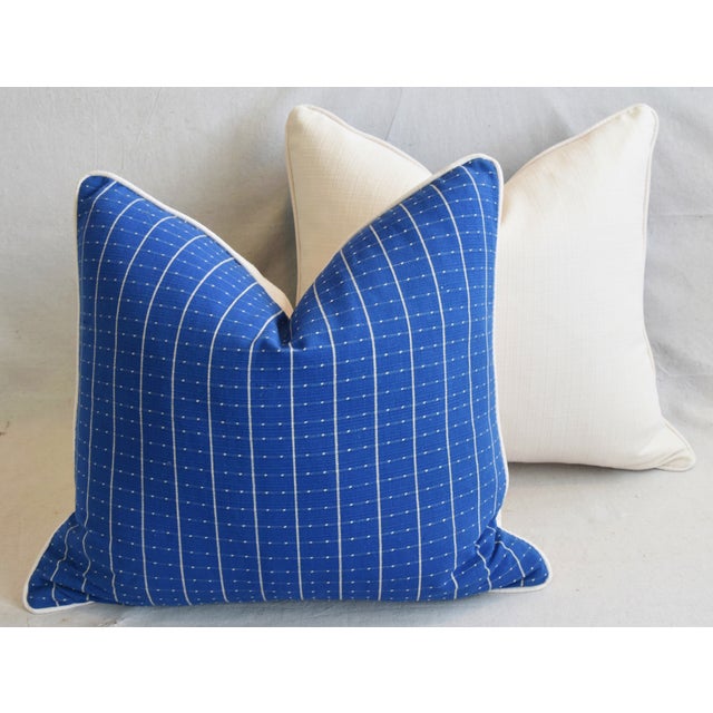 Coastal Blue/White Nautical Feather/Down Pillows 22"x 20" - Pair For Sale - Image 11 of 13
