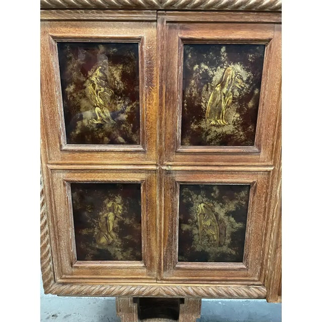1940s French Art Deco ''Eglomise Mirror'' Sideboard / Bar For Sale - Image 6 of 16