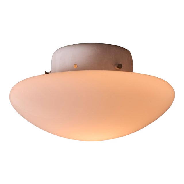 Small Sergio Mazza 'Magnolia' Opaline Glass Ceiling or Wall Lamp for Quattrifolio For Sale