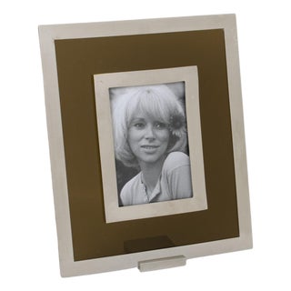 Mid-Century Modernist Lucite and Metal Picture Frame, 1970s For Sale