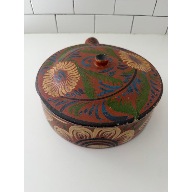 Ceramic Vintage Mexican Tlaquepaque Redware Pottery Lidded Bean Pot For Sale - Image 7 of 7