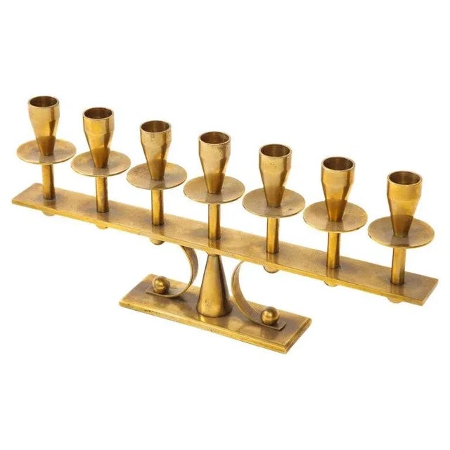 1960s Danish Brass Candelabra For Sale - Image 13 of 13