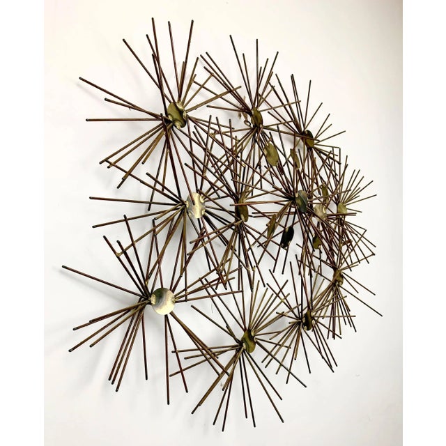 1960s Mixed Metal Wall Sculpture Signed Greenberg, 1968 For Sale - Image 5 of 7