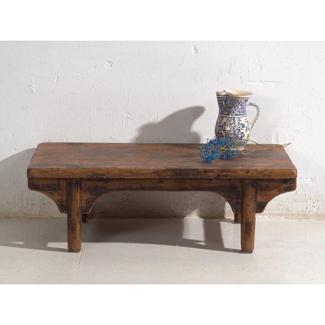 Brown Low Antique Qing Dynasty Shanxi Kang Table in Pine For Sale - Image 8 of 9