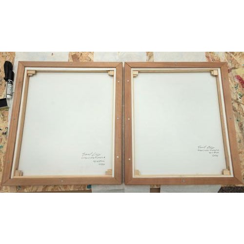 Bernhard Lang, Green Circle Diptych II, Painting on Canvas, Framed, Set of 2 For Sale - Image 10 of 13