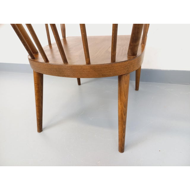 Wood Vintage Baumann Wooden Armchair, 1960s For Sale - Image 7 of 16