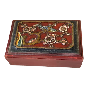 Vintage Chinese Wooden Box 9" W