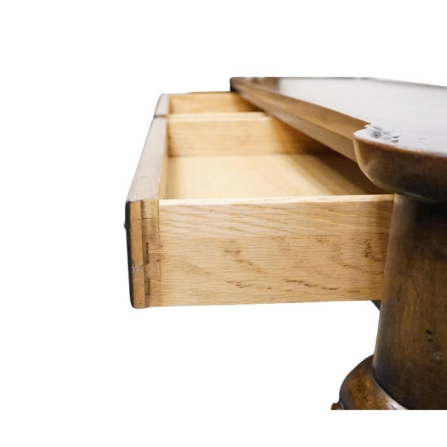 Wood Hekman Furniture Burled Walnut Traditional Style 57" Accent Sofa Table W. Rounded Corners For Sale - Image 7 of 12