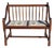 Vintage Spindle Back Wood Settee With Floral Cushions For Sale