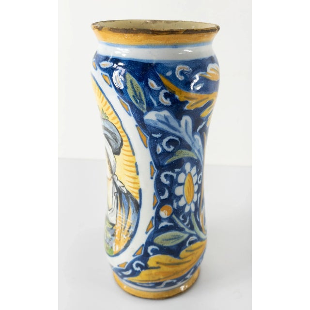 Mid 19th Century 19th Century Italian Majolica Faience Albarello Drug Jar For Sale - Image 5 of 12