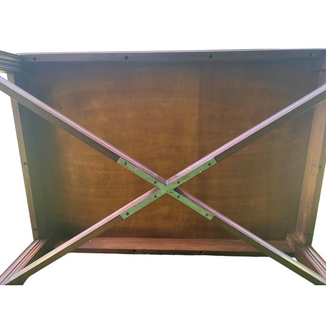 Vintage Henkel Harris Coffee Table in Satinwood or Tulipwood and Banded Flame Mahogany For Sale - Image 11 of 12