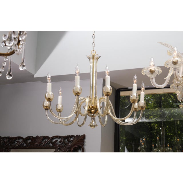 1960s 10-Light Venetian Glass Chandelier - Italy For Sale - Image 16 of 18