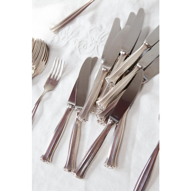 Mid-Century Modern Swedish Alpaca Silver Plated Birgitta Cutlery from 12 Markström Starters, 1960s, Set of 41 For Sale - Image 3 of 8