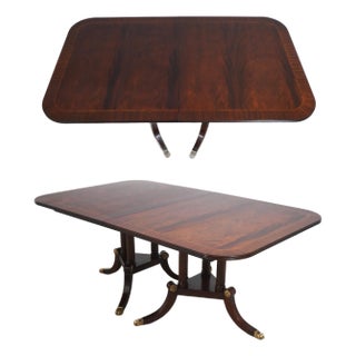Henkel Harris Inlaid Flame Mahogany Dining Table For Sale