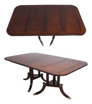 Henkel Harris Inlaid Flame Mahogany Dining Table