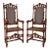 Set of 2 Antique 18th Century Jacobean Stuart Baroque Styled Hand-Carved Armchairs in Oak & Cane, England, Circa 1890s For Sale