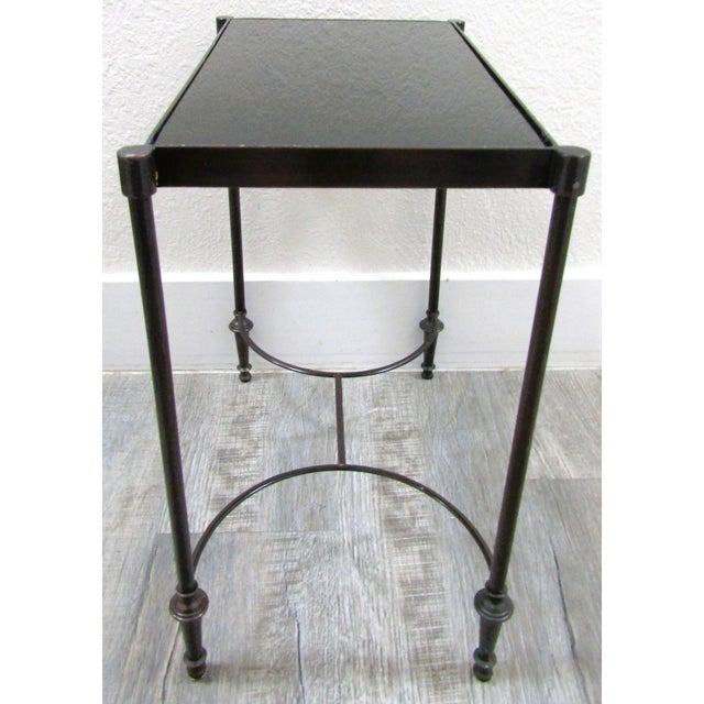 Vintage Rectangular Bronze and Black Granite Top 18" Tall Drink Table For Sale - Image 9 of 18